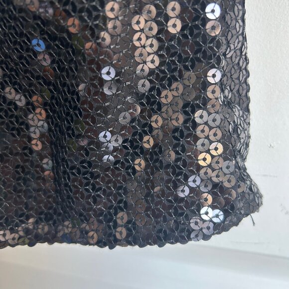 Iron by Sheri Bodell Dress Women's Black Sequin Racerback Mini Large Rock Glam - Picture 4 of 8